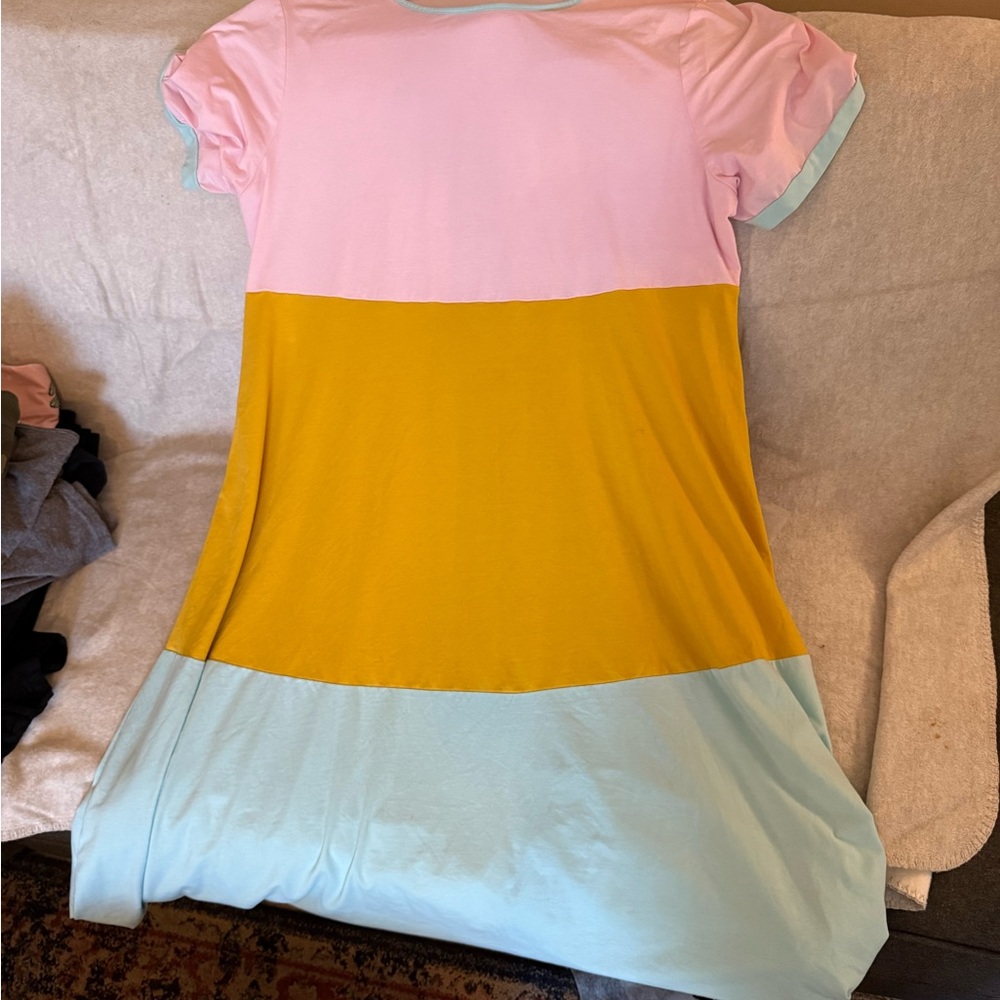 SHEIN Pink, Yellow, and Blue Maxi Dress